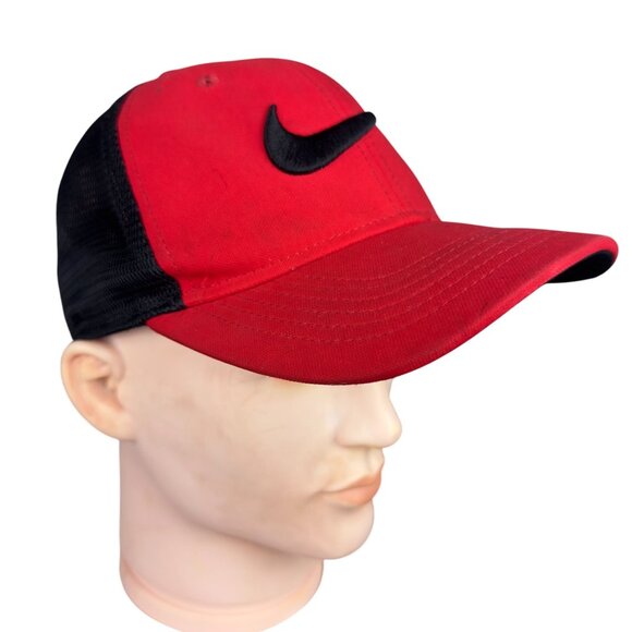 Nike Cap Adults 1 Size Red Black Classic 99 Dri-Fit Mesh Back Embroidered Swoosh - Picture 3 of 13